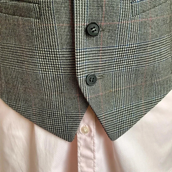 VINTAGE Plaid Menswear Wool Vest Size S Eclectic Grandpa Style - Picture 8 of 15